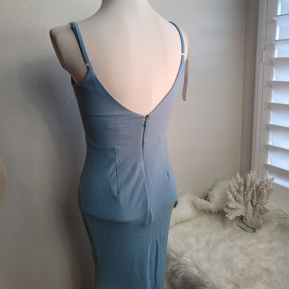 DRESS THE POPULATION SEA BREEZE SKY BLUE JODI EVENING MERMAID GOWN WOMEN… - Picture 12 of 16